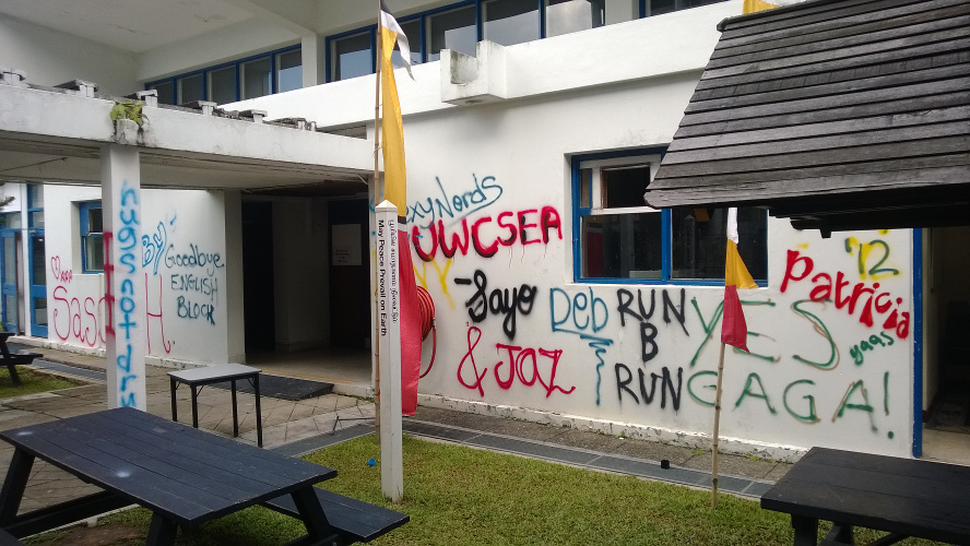 Another photo of graffiti on the UWCSEA Dover Campus.