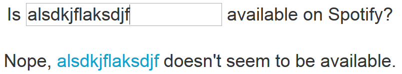 Screenshot sequence showing the usage of Is it o Spotify?, where the input track was not found.