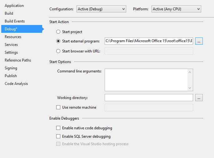 Screenshot of Visual Studio preferences showing the result of changing the debug pane accordingly.