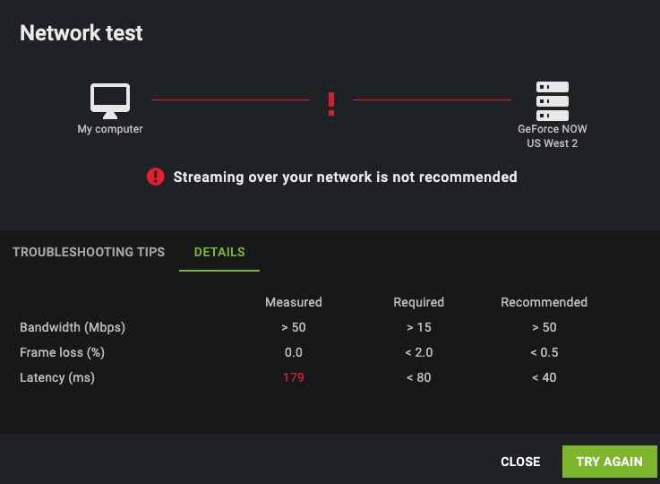 Geforce now online 10mbps